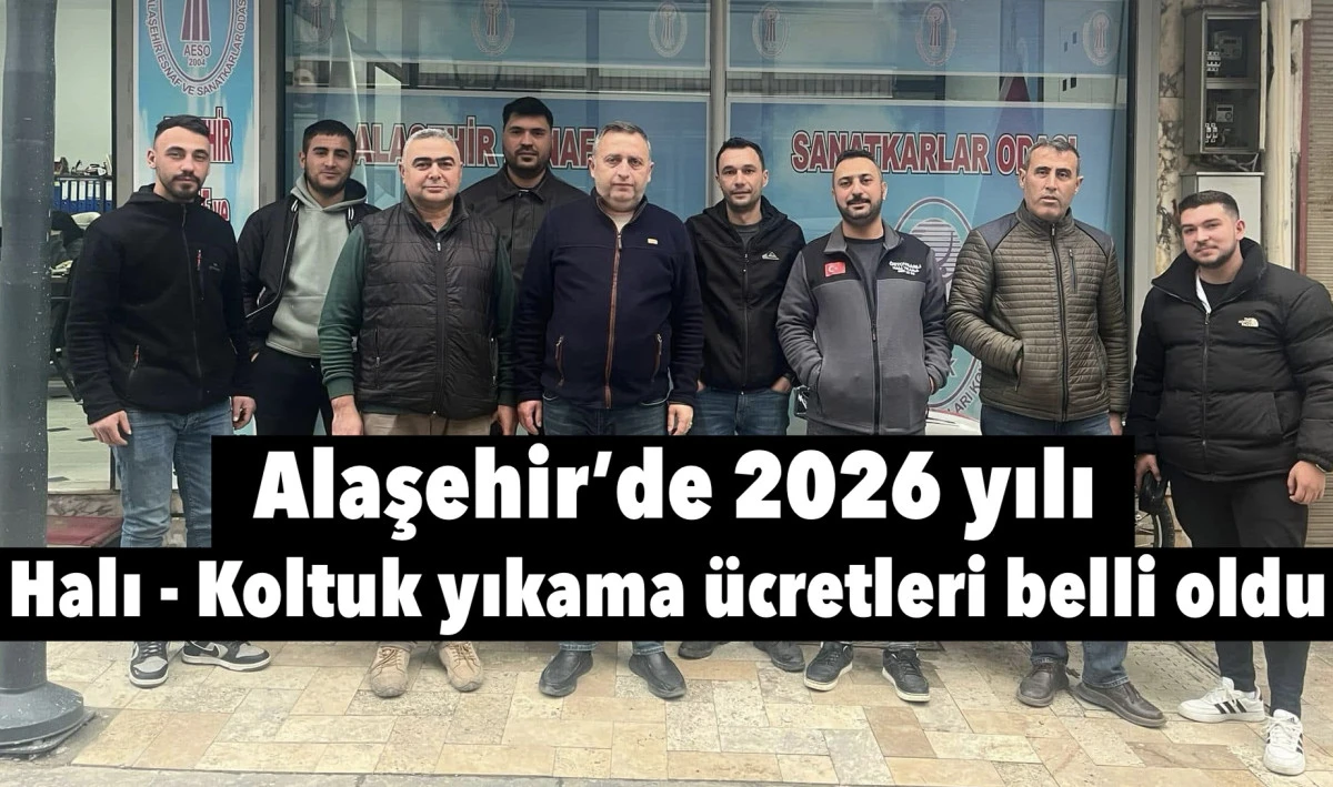 Alaşehir&rsquo;de 2026 Yılı Halı ve Koltuk Yıkama Fiyatları Belli Oldu