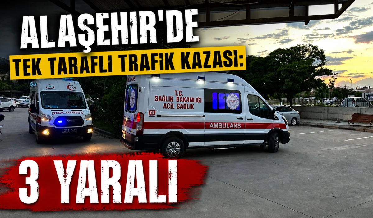 Alaşehir&rsquo;de Direksiyon Hakimiyetini Kaybeden S&uuml;r&uuml;c&uuml; Ref&uuml;je &Ccedil;arptı: 3 Yaralı