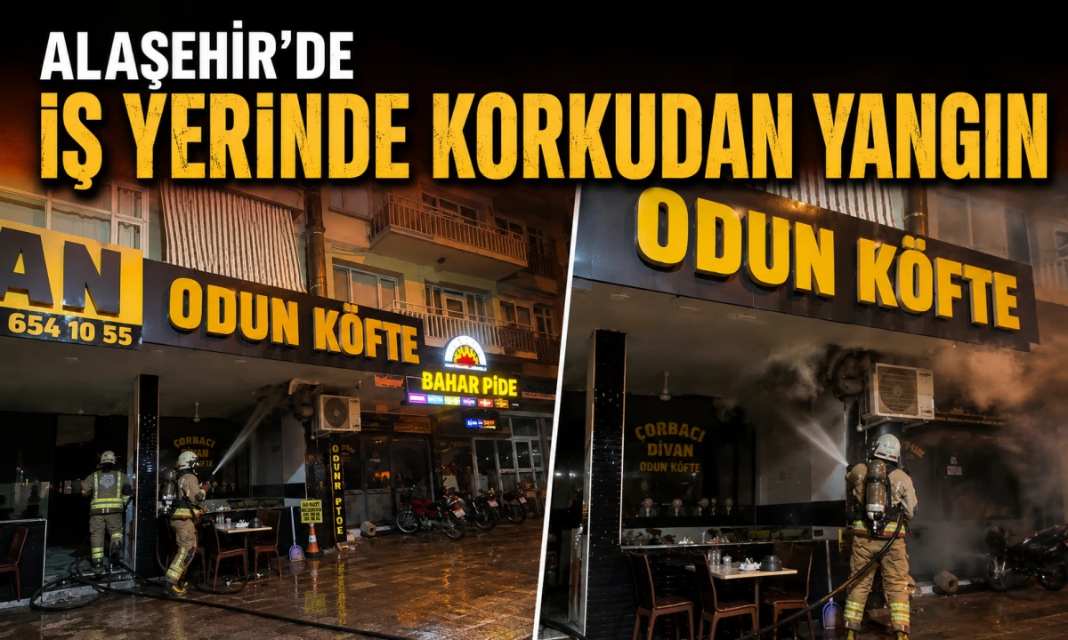 Alaşehir&rsquo;de Gece Saatlerinde Korkutan Yangın