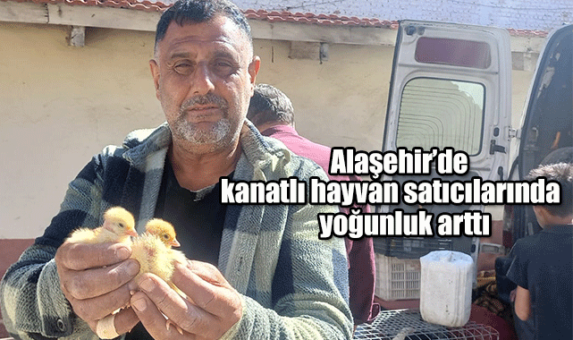 Alaşehir’de kanatlı hayvan satıcılarında yoğunluk arttı 