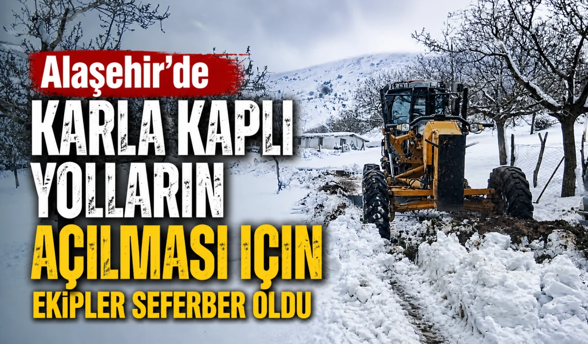Alaşehir&rsquo;de Kar Mesaisi: Yol A&ccedil;ma &Ccedil;alışmaları Aralıksız S&uuml;r&uuml;yor