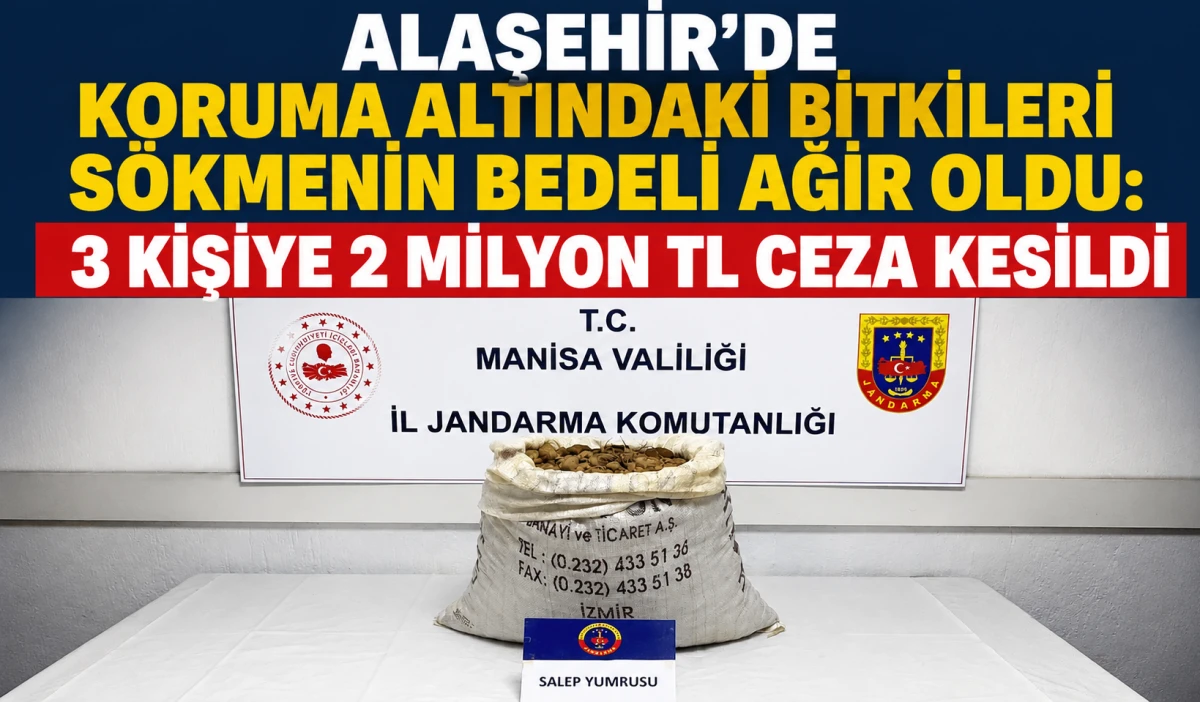 Alaşehir&rsquo;de Koruma Altındaki Bitkileri Topladılar, Cezadan Ka&ccedil;amadılar: 3 Kişiye 2 Milyon TL Ceza Kesildi 