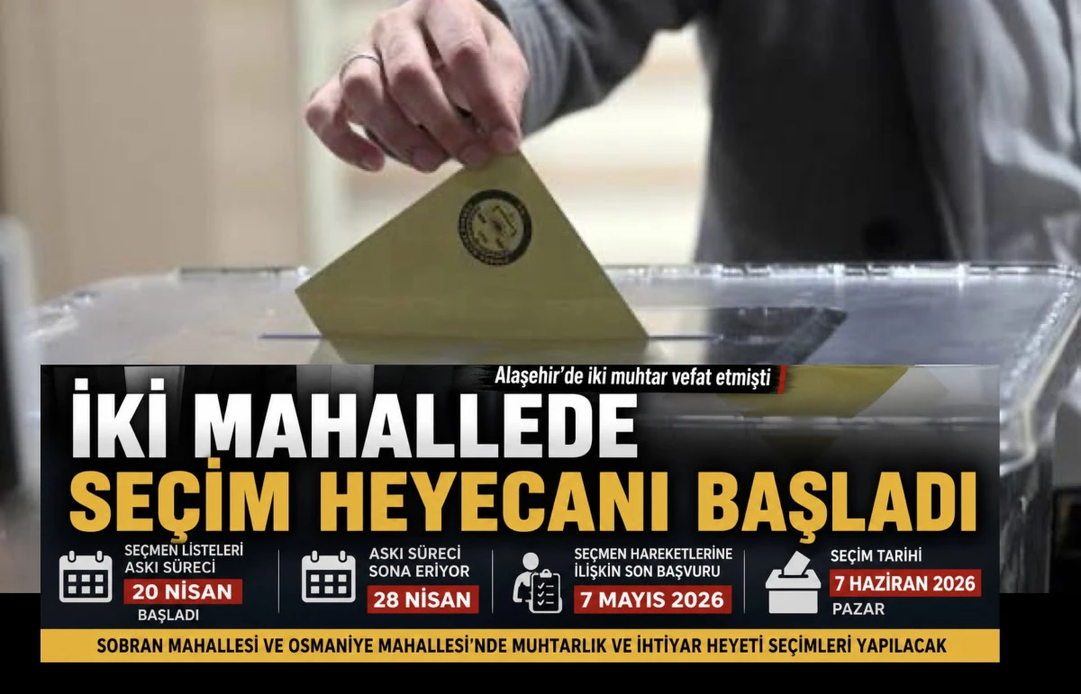 Alaşehir&rsquo;de Muhtarlık Se&ccedil;imleri İ&ccedil;in Geri Sayım Başladı: İki Mahallede Se&ccedil;im Heyecanı
