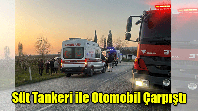 Alaşehir’de Otomobil ile Süt Taşıyan Kamyonet Çarpıştı