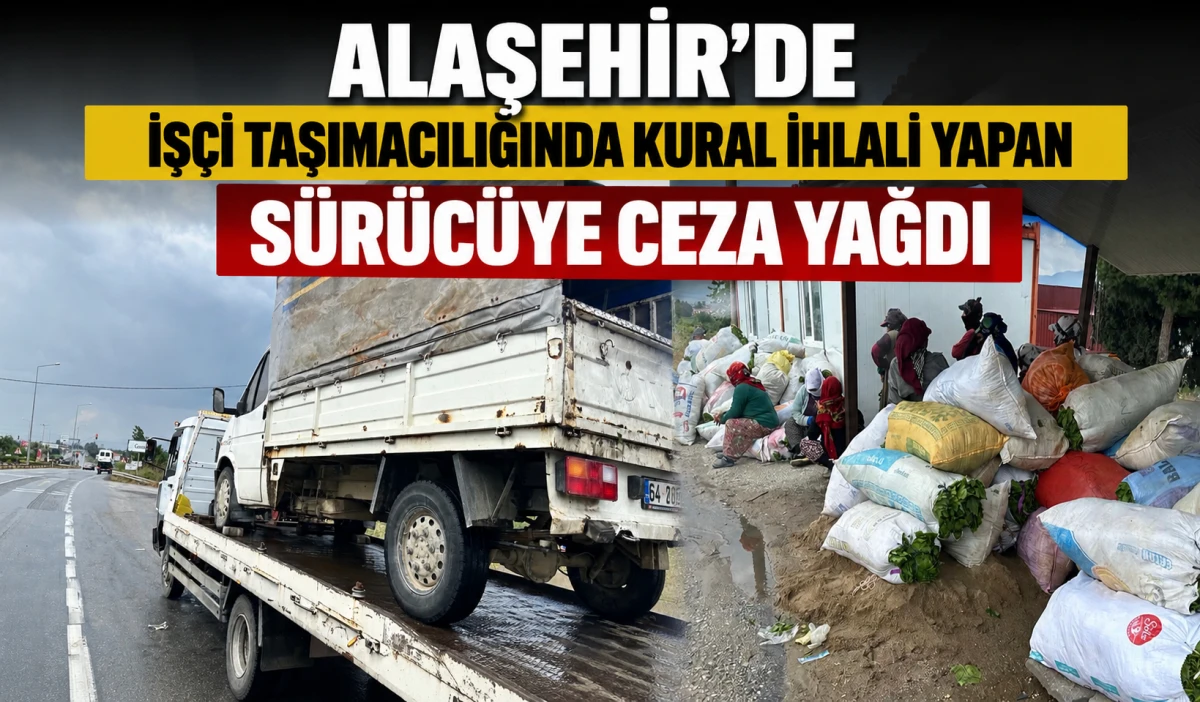 Alaşehir&rsquo;de Tarım İş&ccedil;ilerini Uygunsuz Taşıyan Araca Ceza: 25 Bin TL ve Trafikten Men