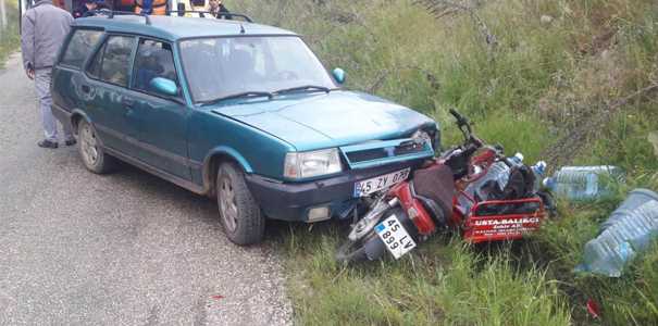 Alaşehir’de otomobil ve motosiklet çarpıştı: 1 yaralı